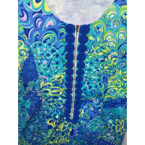 Lilly Pulitzer Sleeveless Tropical Print Dress With Front Zipper Detail -Size 10 - Picture 6 of 10